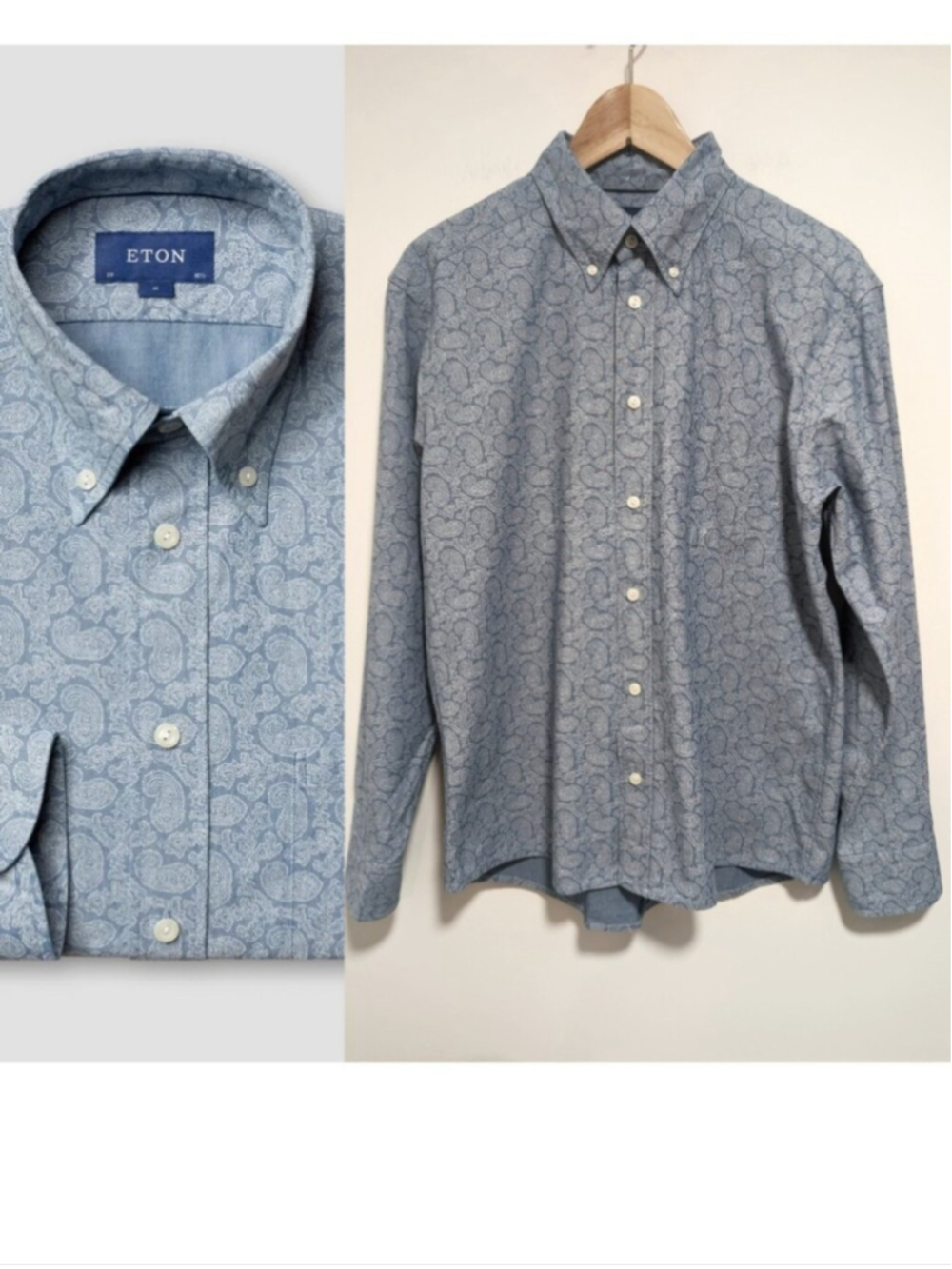 Eton | Paisley Indigo Slim Fit Button Down Shirt
